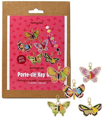 Butterflies DIY Wood Keychain Kit