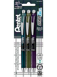 Set of Retractable Gel Roller Energel Dark Colours 3pcs