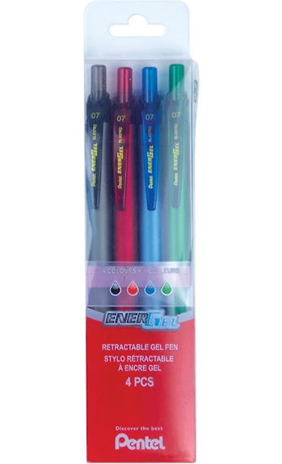 Set of Retractable Gel Roller Energel 4pcs