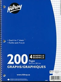 Cahier spirale quadrillé 4ca/po 200p