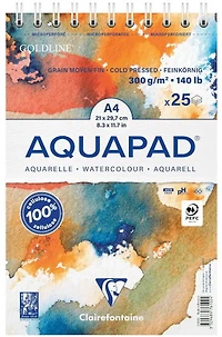 Set of 25 Watercolor Sheets Aquapad 300g - Cold Pressed - 21x29.