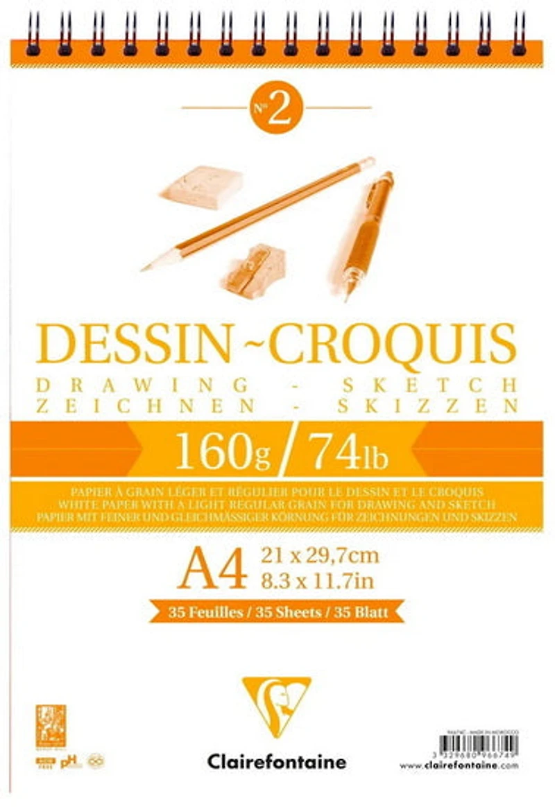 Bloc à croquis - 160g - A4 - 35f