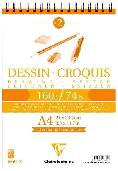 Bloc à croquis - 160g - A4 - 35f