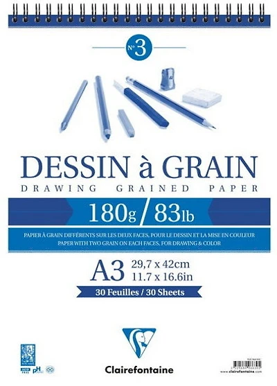 Spiral Drawing Paper Pad - 180g - 29.7x42cm - 30sh