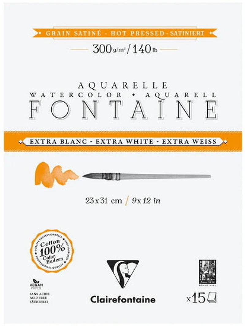 Watercolour Paper Extra White - Hot Press - 300g