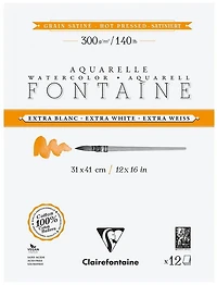 Bloc aquarelle extra blanc - satiné - 300g - 31x41cm - 12f