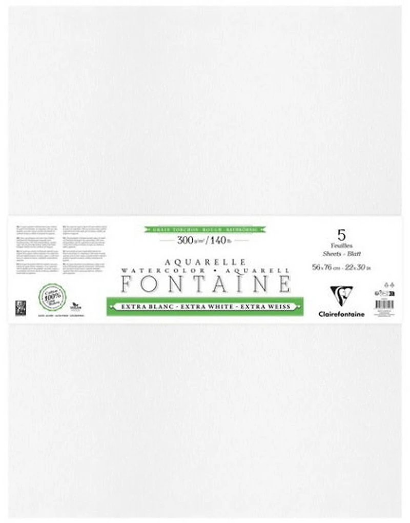 Fontaine Watercolour Paper Extra White Rough 300g - 56x76cm