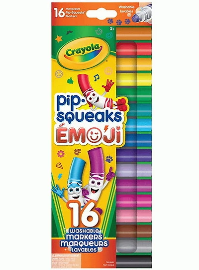 Ens. 16 Marqueurs timbreurs emoji lavables Pip Squeaks