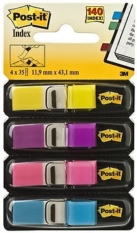 Post-it languettes 4 couleurs 140u