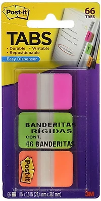 Post-it Onglets 3 couleurs 66u