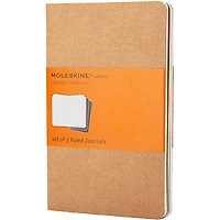 Ens. 3 Carnets carton pages lignées Poche kraft 64p