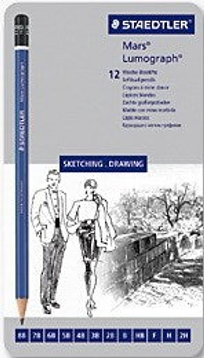 Ens. 12 crayons à mines Mars Lumograph