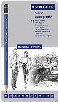 Ens. 12 crayons à mines Mars Lumograph
