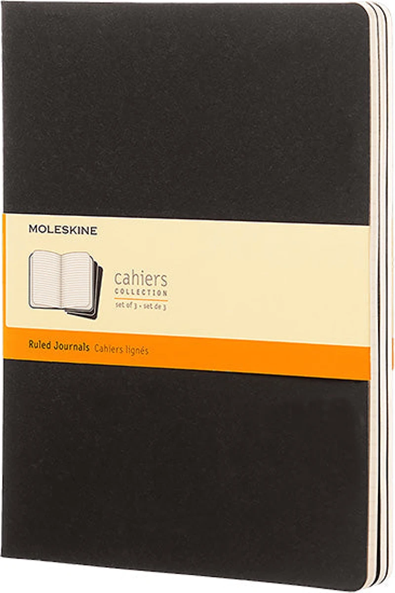 Ens. 3 carnets l. feuilles détachables XLarge noir
