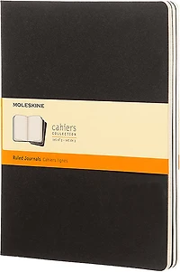 Ens. 3 carnets l. feuilles détachables XLarge noir