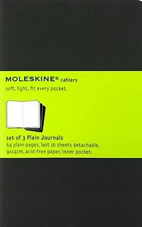 Ens. 3 Carnets carton pages blanches Poche Noir 64p