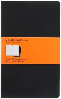 Ens. 3 Cahiers carton pages lignées Large Noir 80p