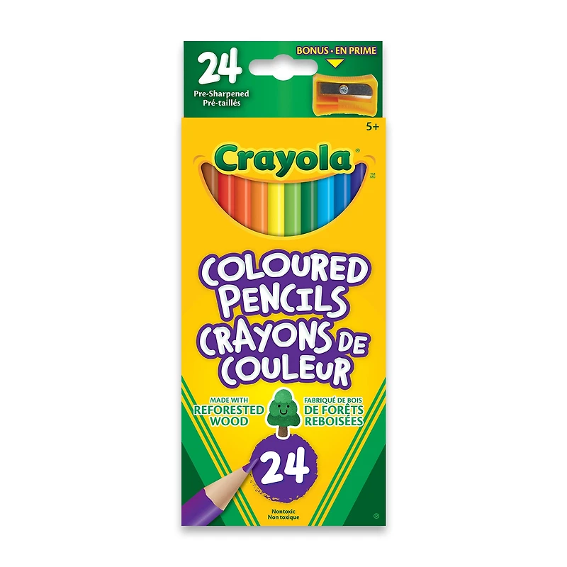 Boîte de 24 crayons de couleur en bois