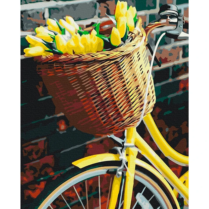 Paint by Numbers Kit - "Bike and Tulips"