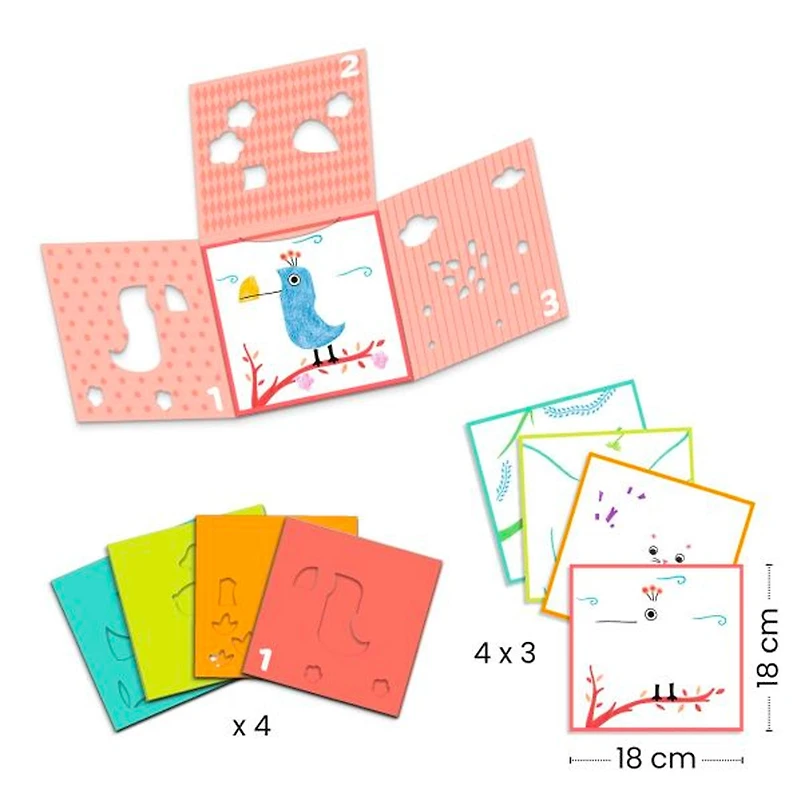 Ensemble 3 pochoirs, 1 image