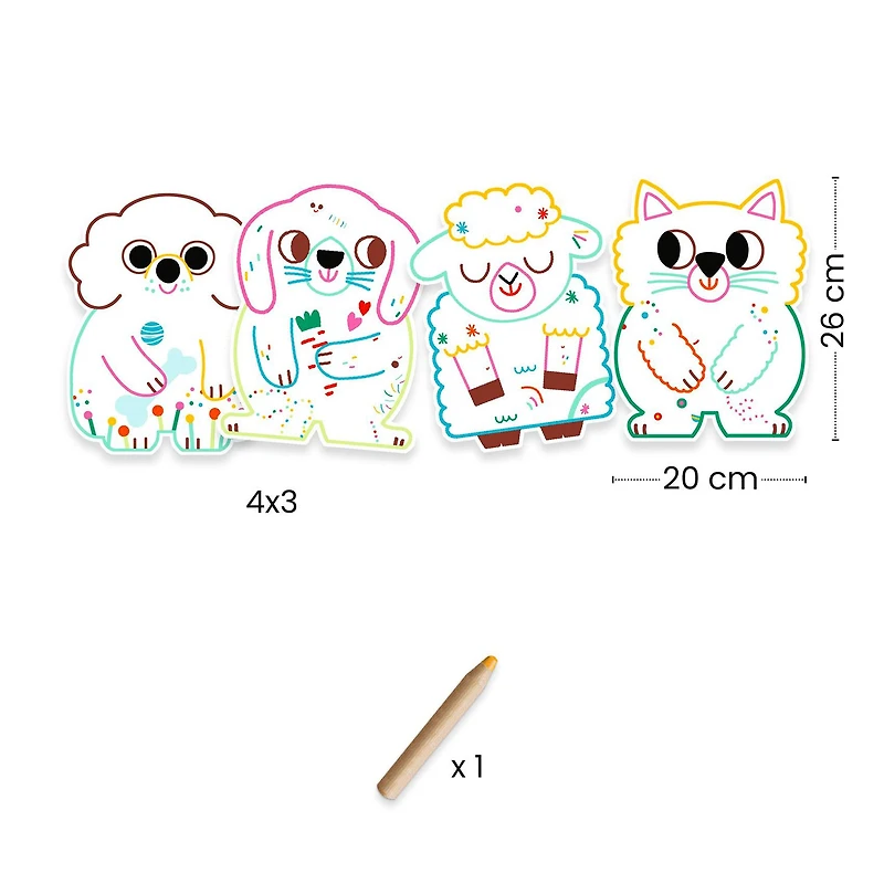 Colour Reveal Pictures - Familiar Animals