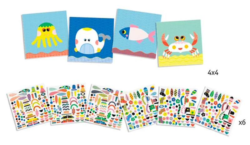 Créer avec des autocollants - Animaux marins