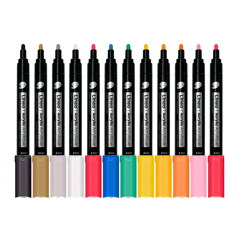 Lineo Acrylic Markers - 2 mm, 24 Pieces