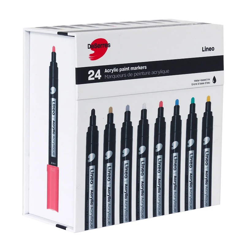 Lineo Acrylic Markers - 2 mm, 24 Pieces