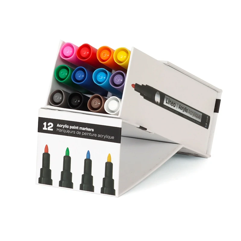 Lineo Acrylic Markers - 0.7 mm, 12 Pieces