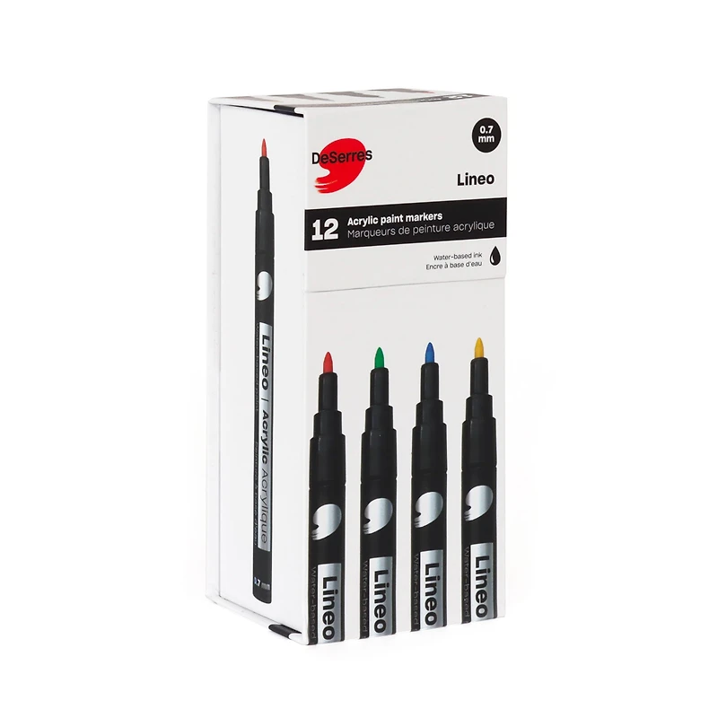 Lineo Acrylic Markers - 0.7 mm, 12 Pieces