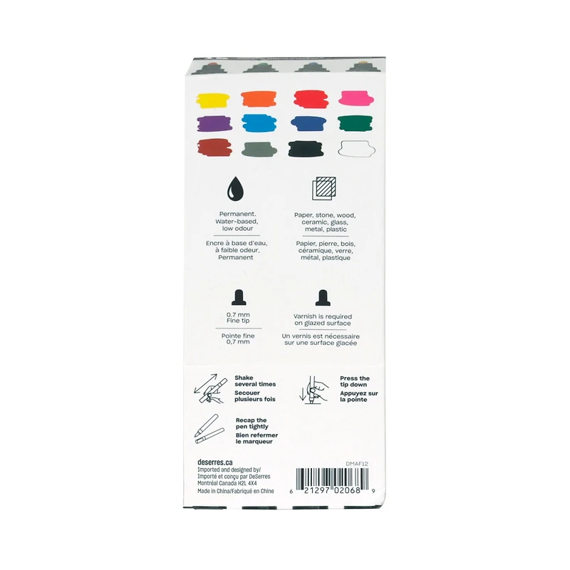 Lineo Acrylic Markers - 0.7 mm, 12 Pieces