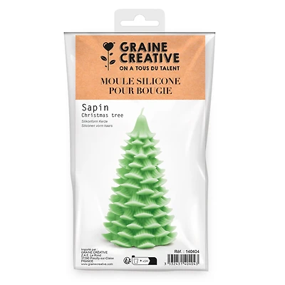 Moule pour bougie en silicone - arbre de Noël, 9 x 15,2 cm