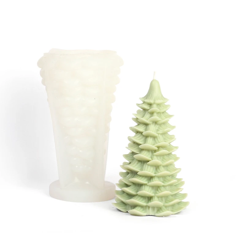 Moule pour bougie en silicone - arbre de Noël, 9 x 15,2 cm