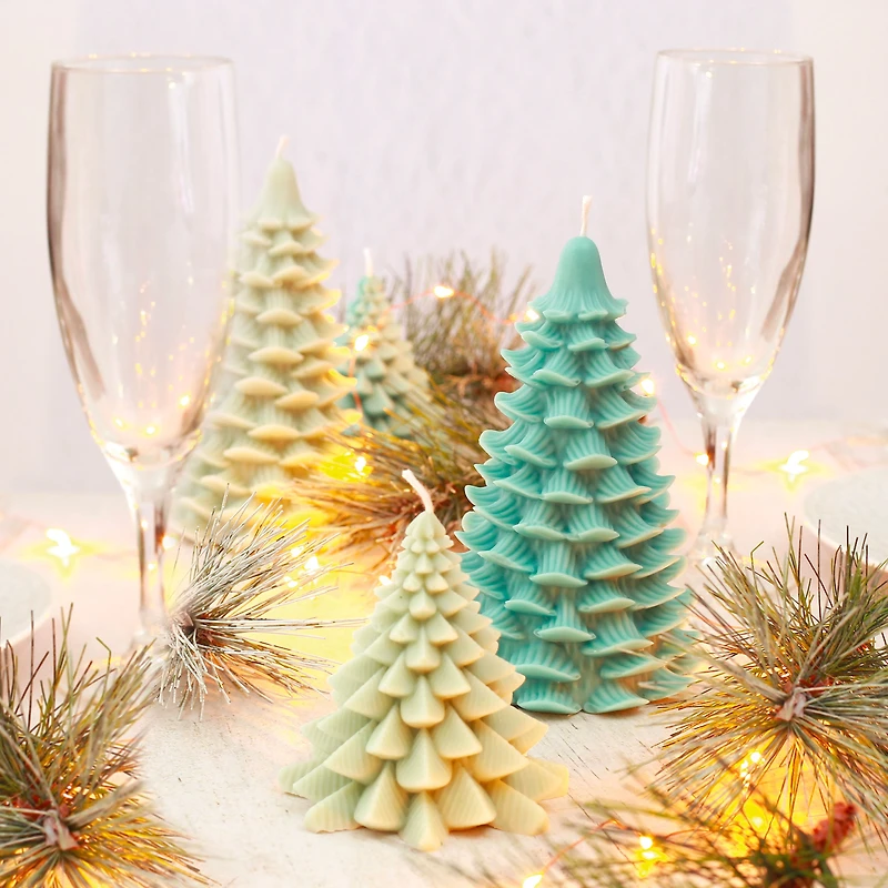 Moule pour bougie en silicone - arbre de Noël, 9 x 15,2 cm