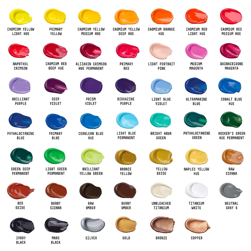 Basics Acrylic Kit - Medium Viscosity, Assorted Colours, 48 Pieces