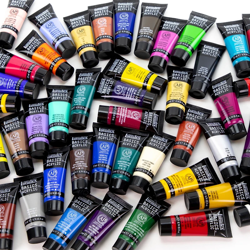 Basics Acrylic Kit - Medium Viscosity, Assorted Colours, 48 Pieces