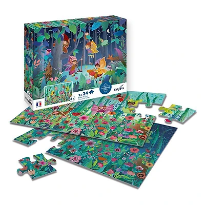 Kids' Puzzle - Elves & Fairies, 2 x 24 Pieces