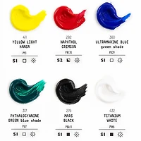 Heavy Body Acrylic - High Viscosity, Classic Colours, 6 Pieces