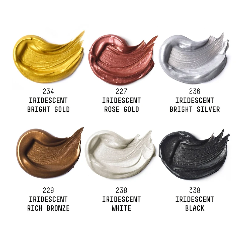 Ensemble acrylique Heavy Body - couleurs iridescentes, 6 pièces