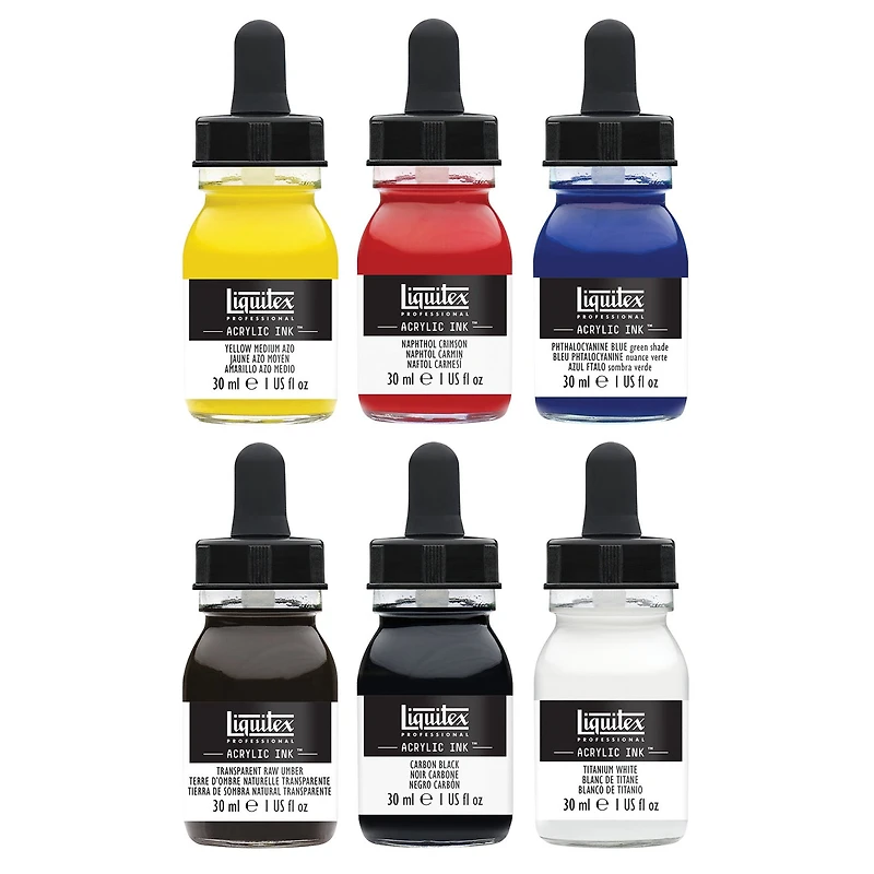 Acrylic Ink - Essentials, 6 x 30 ml