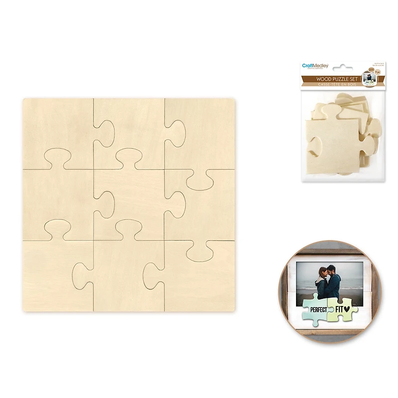 Wooden puzzle 9 pcs 20x20 cm
