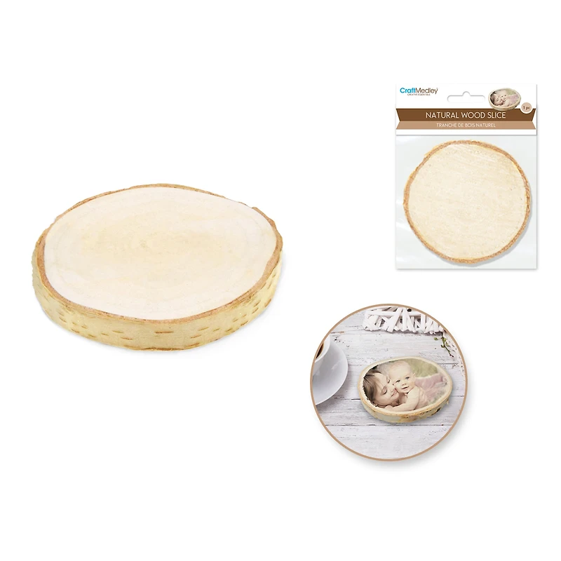 Natural wood slices 9cm