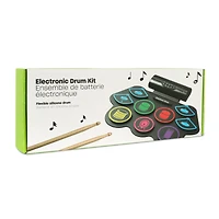 Ensemble de batterie électronique en silicone souple 