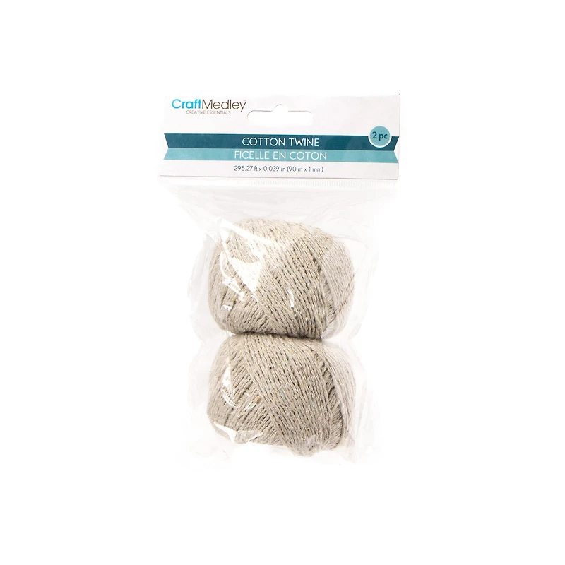 2-Piece Cotton Cord - 1 mm x 90 m