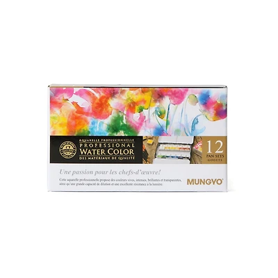 Professional Watercolour Kit - 12 Half Pans