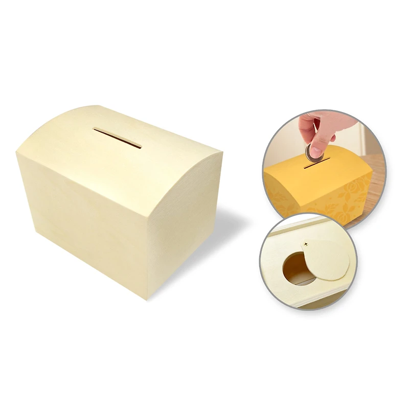 Tirelire fermoir en dessous 3.9x3x3 po