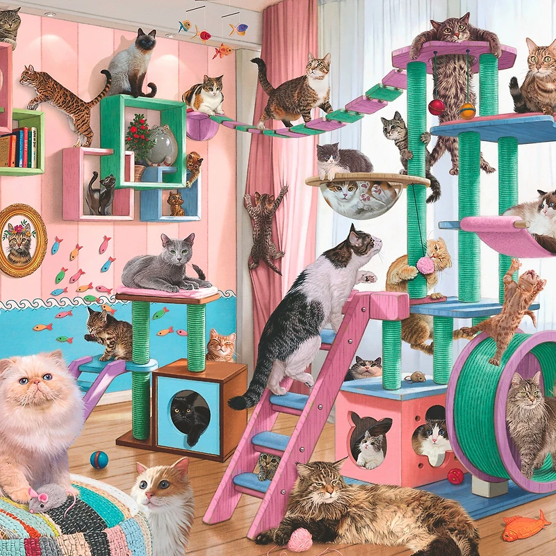 Casse-tête adulte - Le paradis des arbres à chat, 1000 morceaux