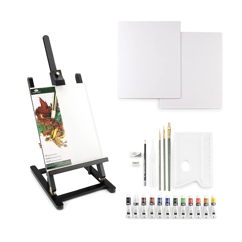 Black Series Oil Painting Easel Kit - 23 Pieces