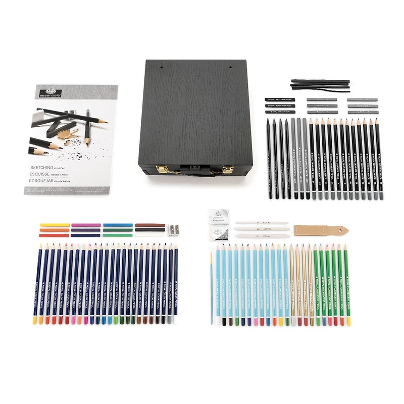 Black Series Sketching/Drawing Kit - 100 Pieces