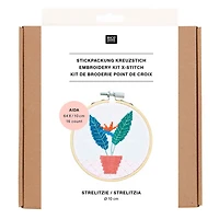 Ensemble broderie point de croix - strelitzia
